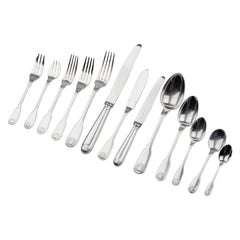 Vintage 170-Piece Canteen with Silver-Plated Flatware by Christofle, Vendome Coquille