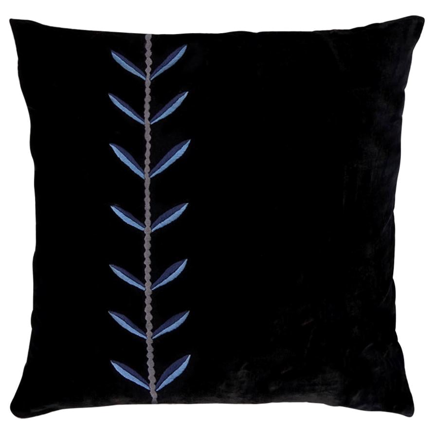 Calouste S, Hand Embroidered Silk Velvet Cushion For Sale