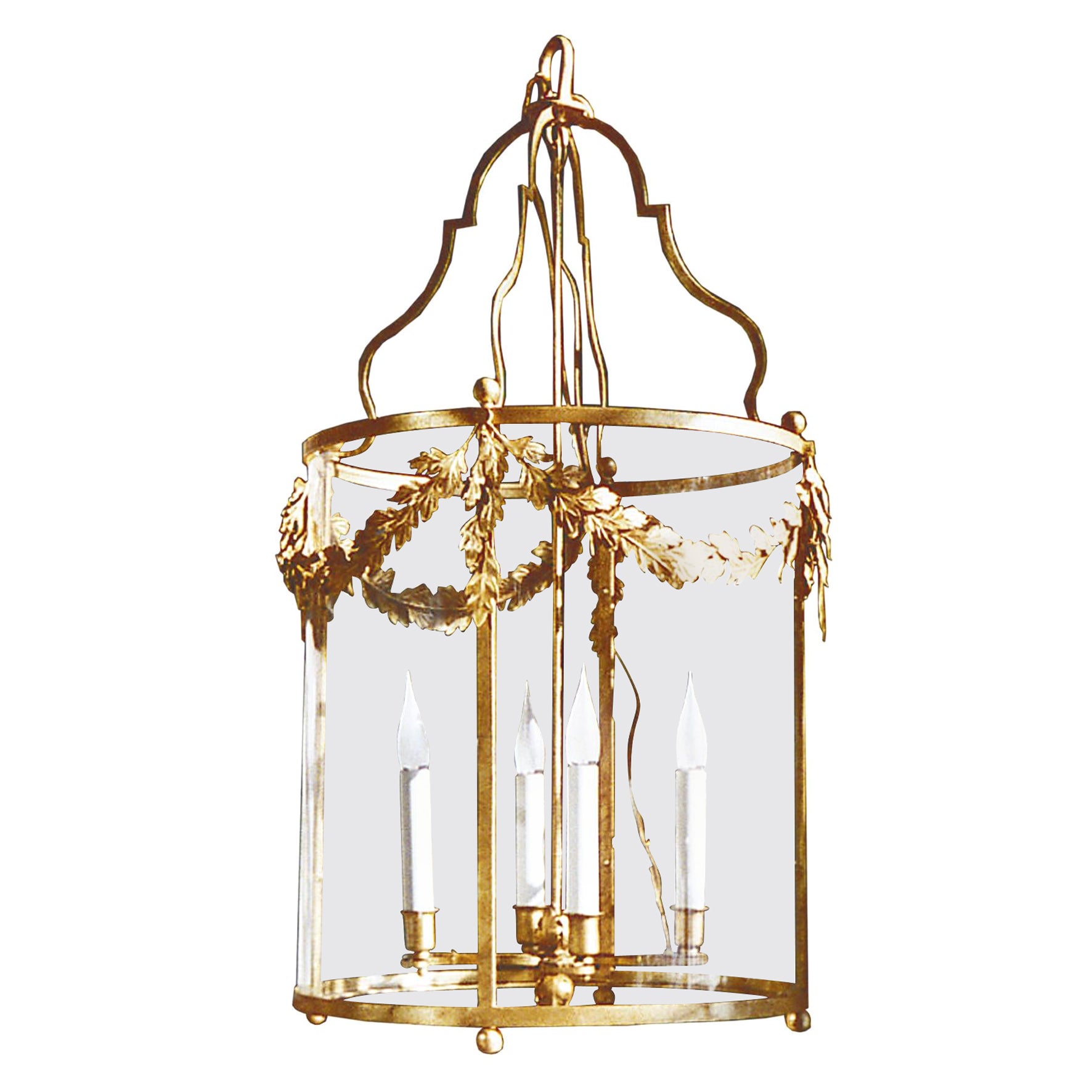 Certified Maison Bagues Lantern, 4 Lights Iron #16216 For Sale