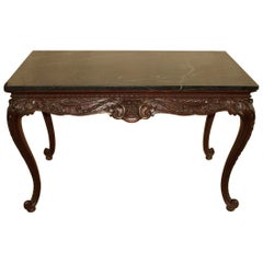 Antique English Carved Marble Top Center Table