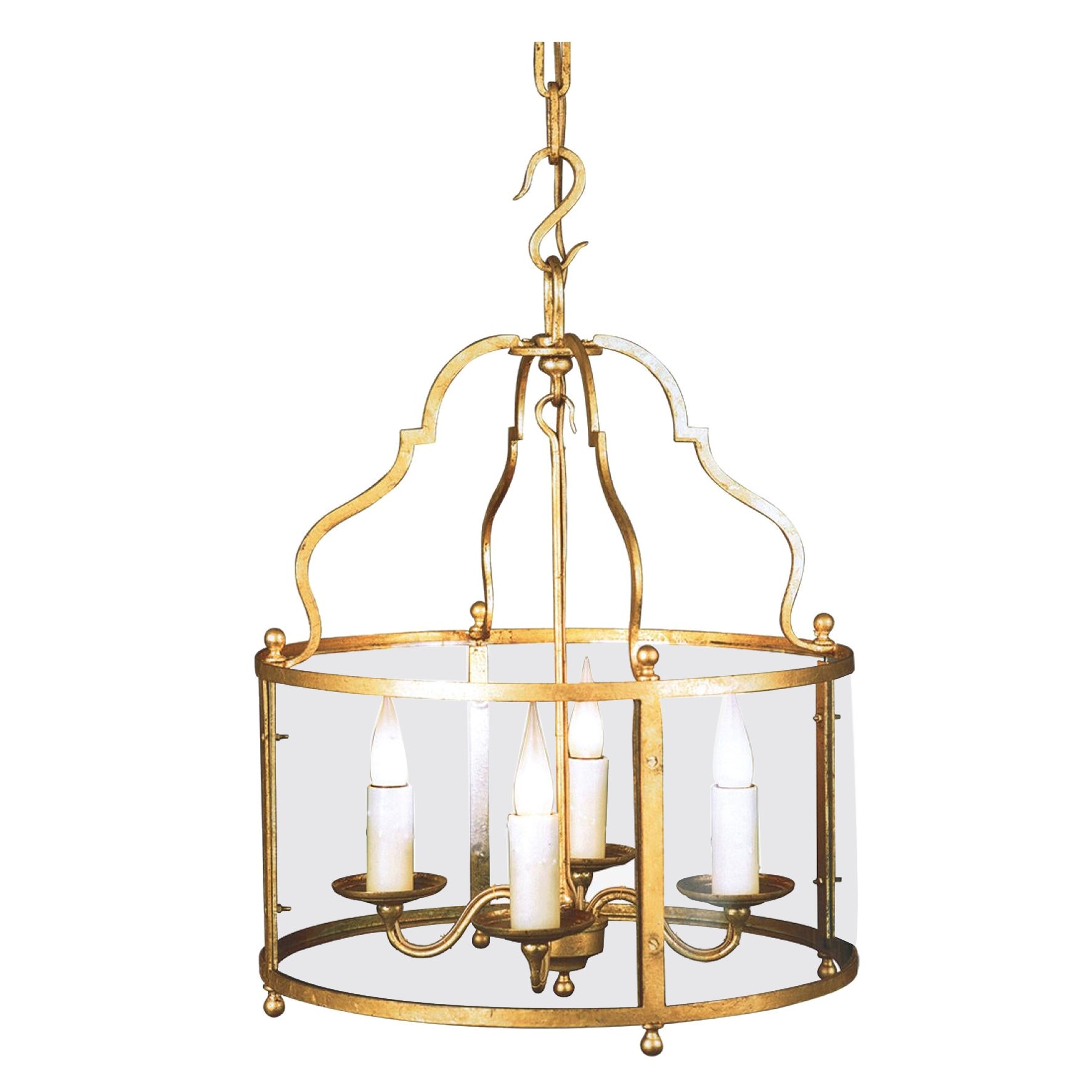 Certified Maison Bagues Lantern, 4 Lights Iron #17969 For Sale