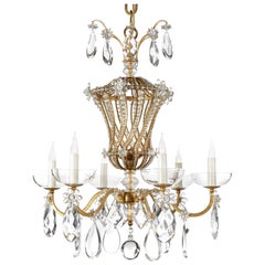 Certified Maison Bagues Chandelier, 6 Lights Iron & Crystal #18079