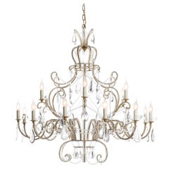 Certified Maison Bagues Chandelier, 18 Lights Iron & Crystal #18132