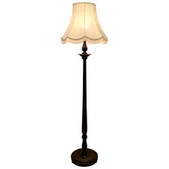Turned Dark Beech Floor Standing or Standard Lamp