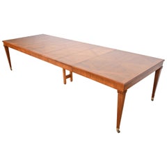 Baker Furniture French Regency Cherry Wood Dining Table, Newly Refinished