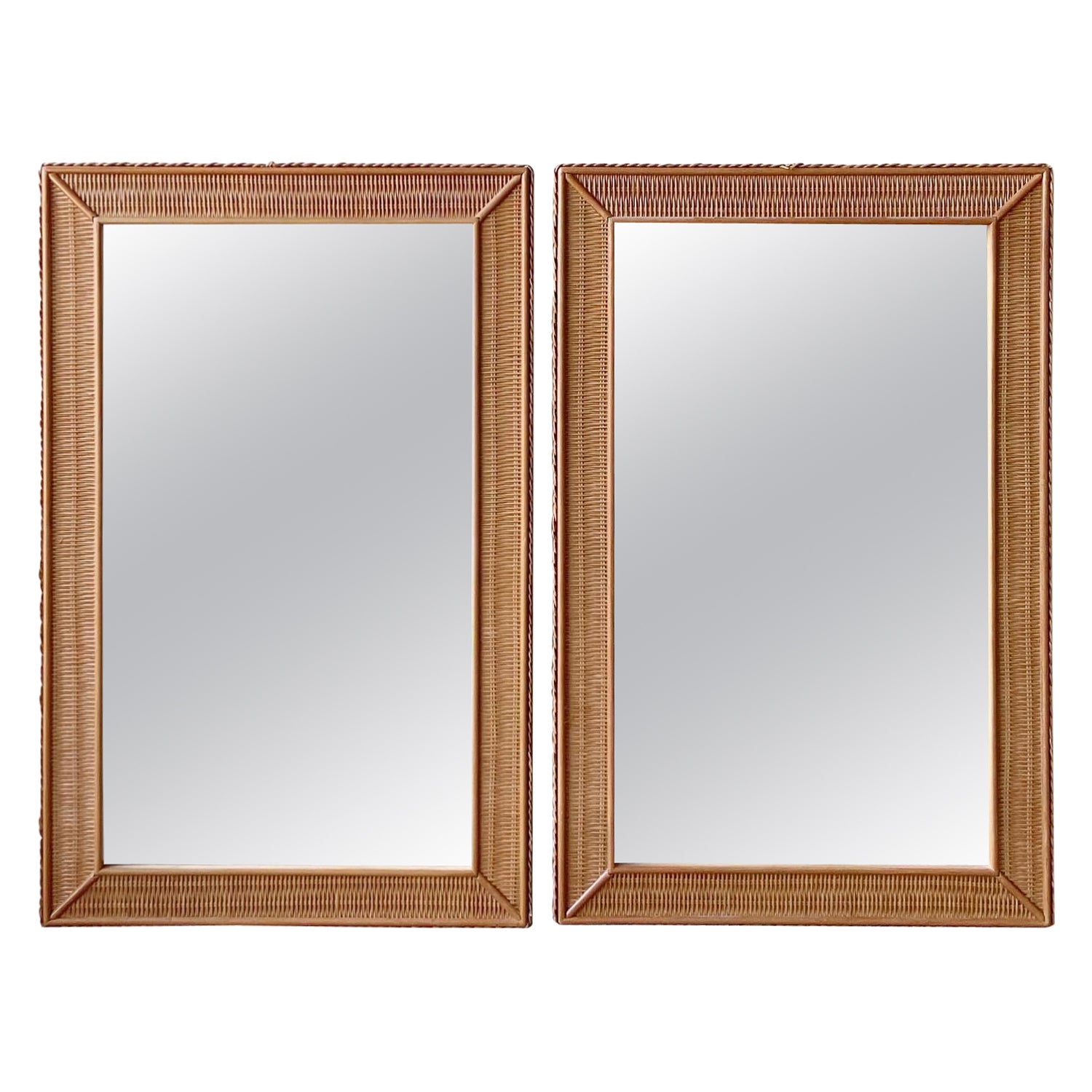 Boho Chic Lexington Wicker Mirrors - a Pair