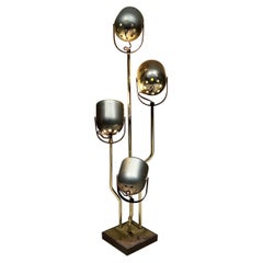 Retro 1970s Fabulous Modern Brass Floor Lamp 4 Stem Spotlight Goffredo Reggiani ITALY
