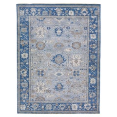 Apadana's Persian Style Mahal Gray Handmade Room Size Wool Rug 