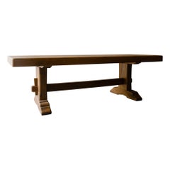 Massive Solid Oak Dining Table from France, Circa 1950