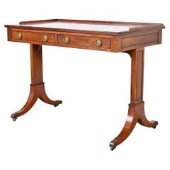 English Regency Yew Wood Desk or Console in the Manner of Baker Furniture
