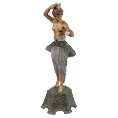 Bailarina de harén de bronce pintado Art Déco de Pierre Le Faguays, francés, ca. 1925