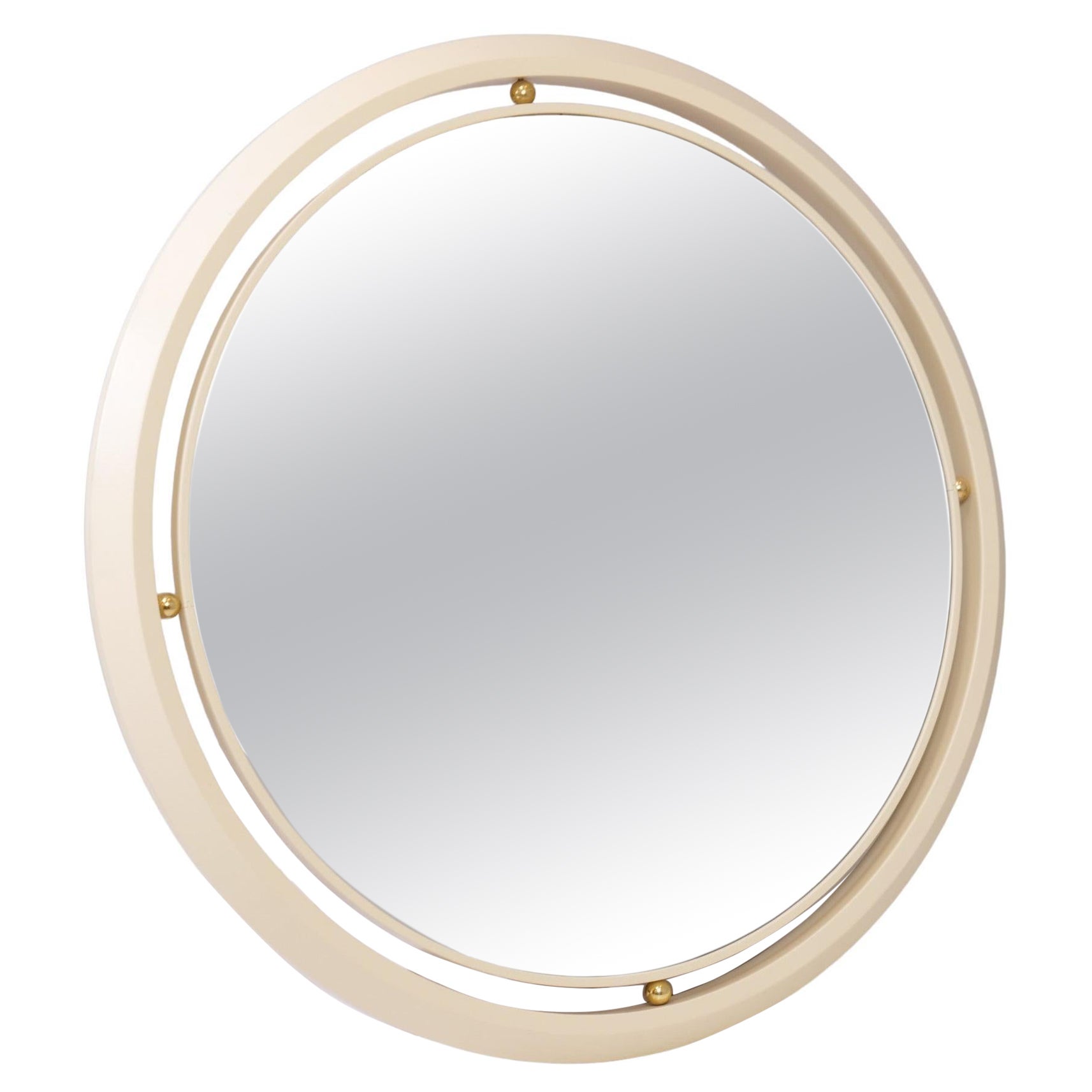 Miroir Hollywood Regency vintage blanc avec découpe à facettes