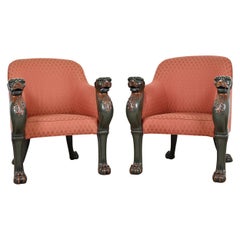 Used Baker Furniture Stately Homes Collection Regency Tub Chairs, Pair