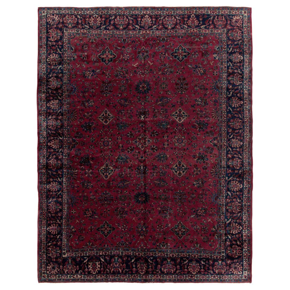 Antique Afshar Persian Rug Red Brown and Blue Geometric Pattern at ...