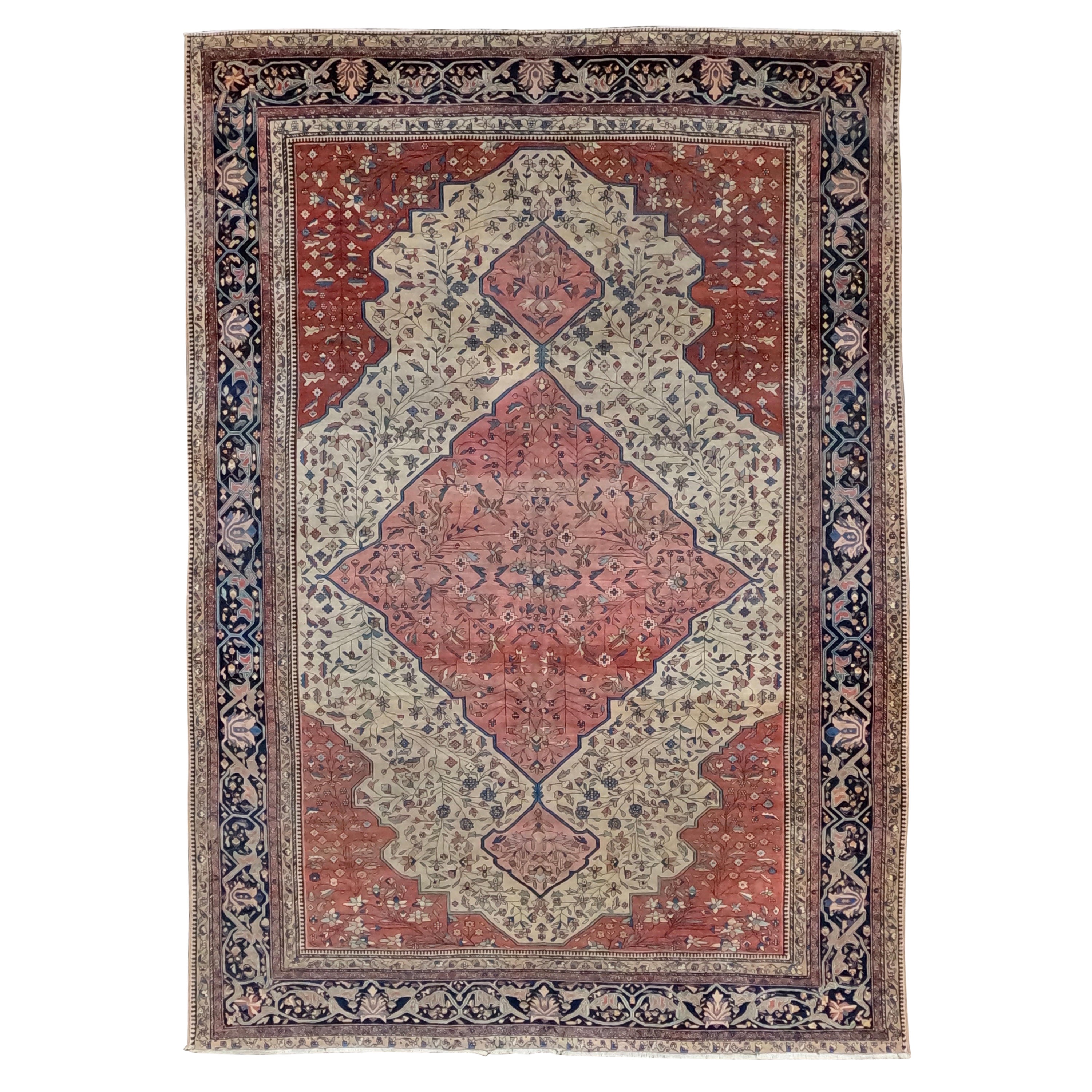 Antique Persian Farahan Sarouk, circa 1900 For Sale