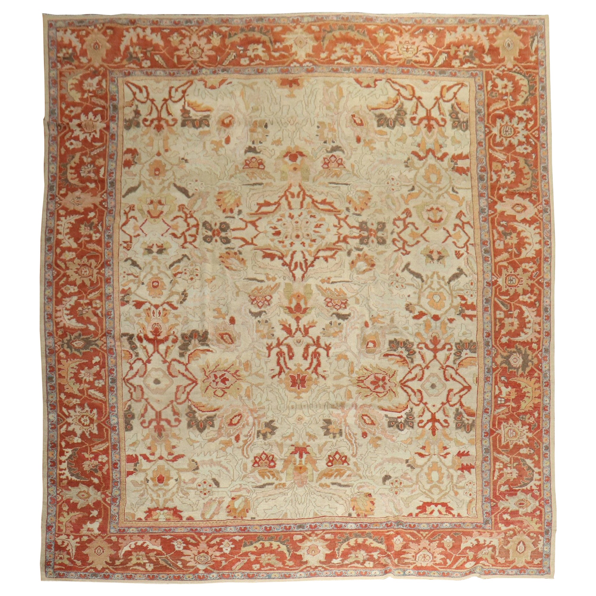 Antique Sultanabad Persian Carpet For Sale