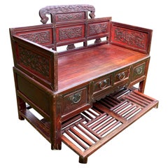 Canapé chinois sculpté/laqué vers 1900