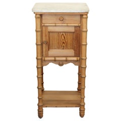 19th Century French Faux Bamboo Side Table or Nightstand