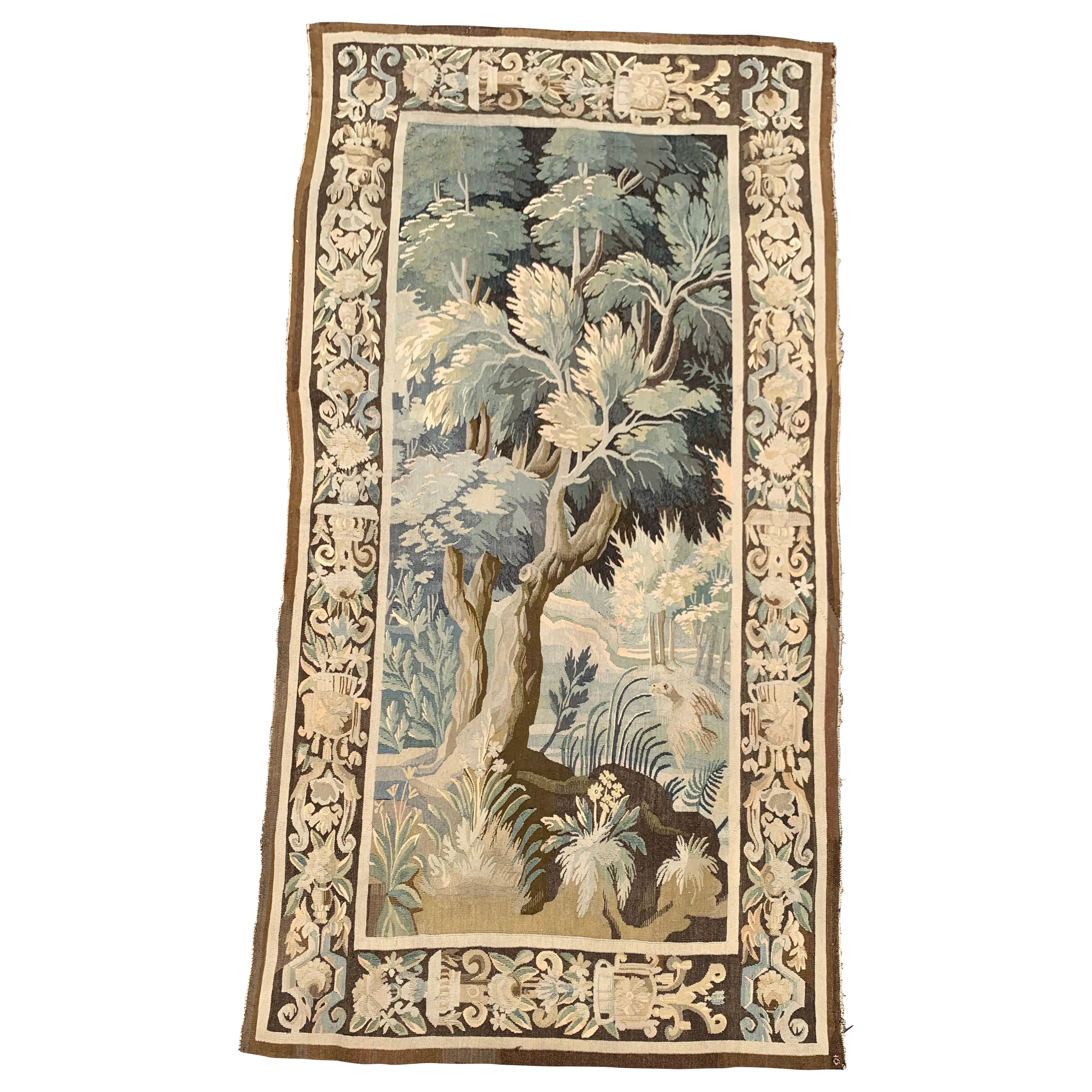 48” x 67” European Woven Tapestry Wall Hanging in Beige or Black “The Birds” 