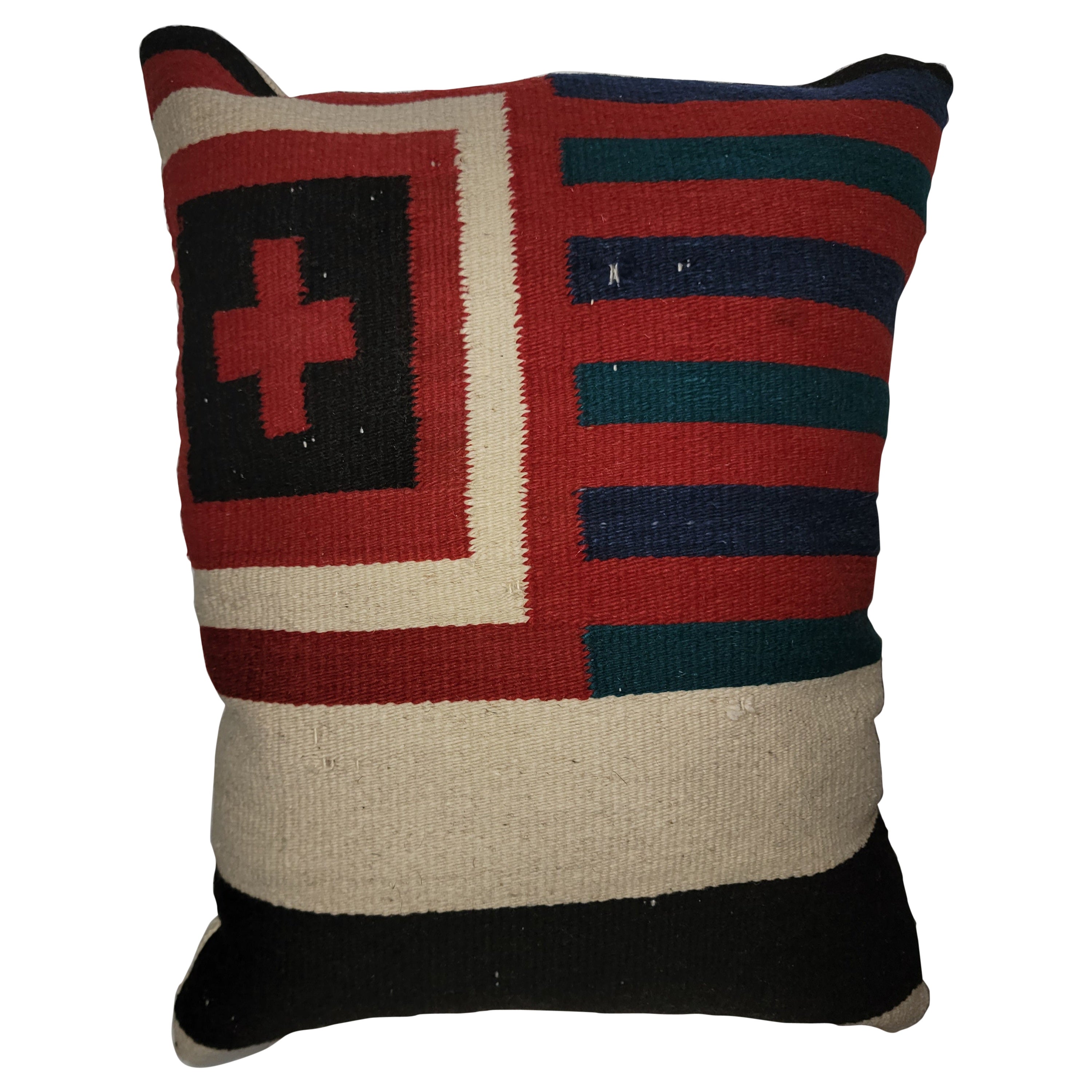 Navajo Weaving Pillow with Cross