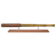 J. H. Steward London Quick Focus Marksman Brass and Leather Telescope Spyglass