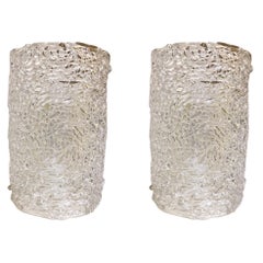 Textured Glass Glass Wall Sconces From Kalmar, 1950s, a Pair