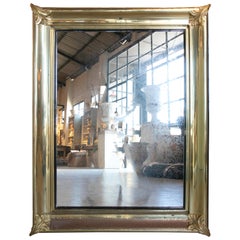 1970s, Wall Mirror Made of Metal and Bronze