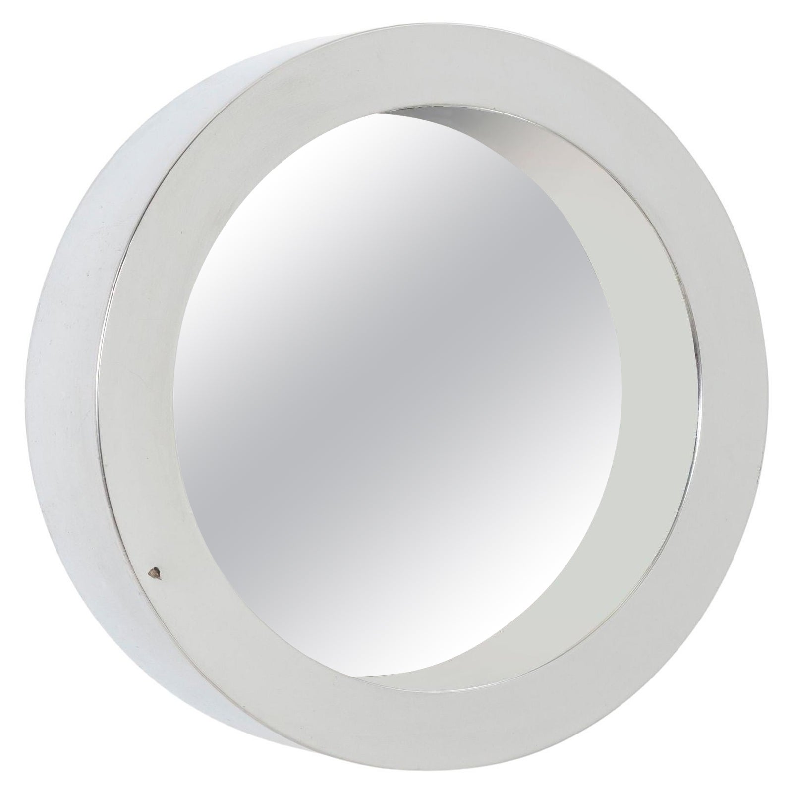 1970s Curtis Jere Round Mirror with Chrome Frame For Sale at 1stDibs