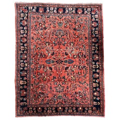 Antique Persian Lilian Rug, Pink Field, All-Over Pattern