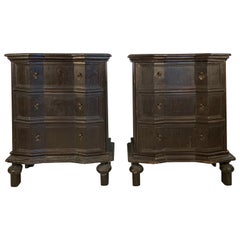 Pair of Antique Single Door Cabinets, Faux Chests