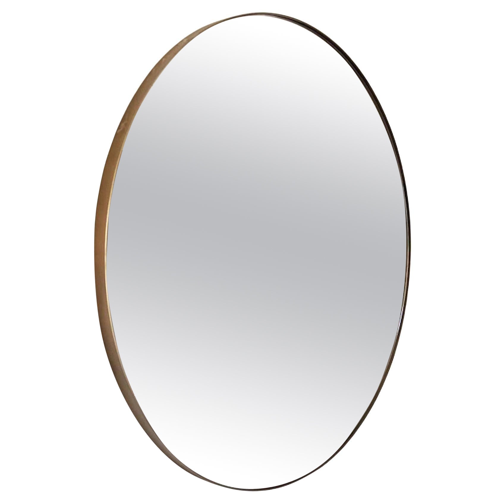 Spectacular Large Scale Brass Mirror For Sale