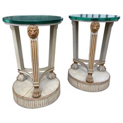 Pair of Early 20th Century French Neoclassical Side Tables with Mirrored Tops