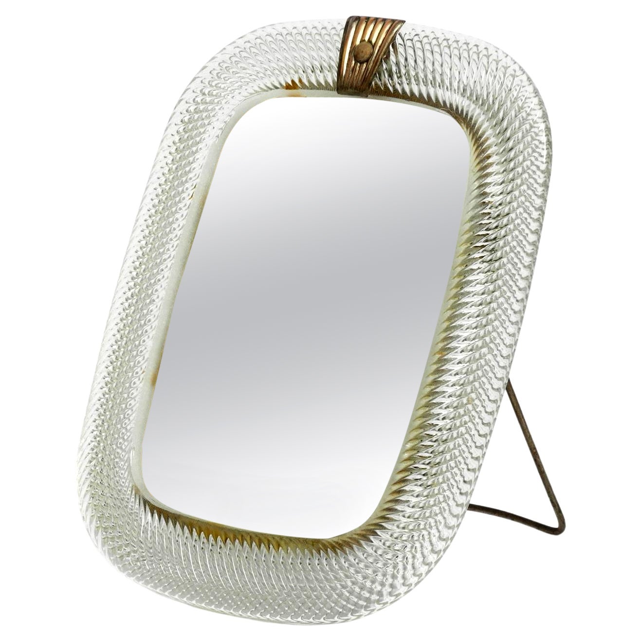 1960s Table and Wall Mirror with a Heavy Murano Glass Frame by Barovier & Toso