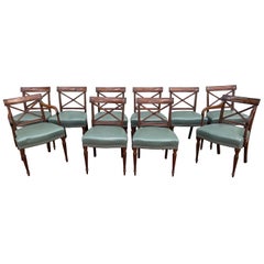 Set of 10 Period English Regency Mahogany Dining Chairs