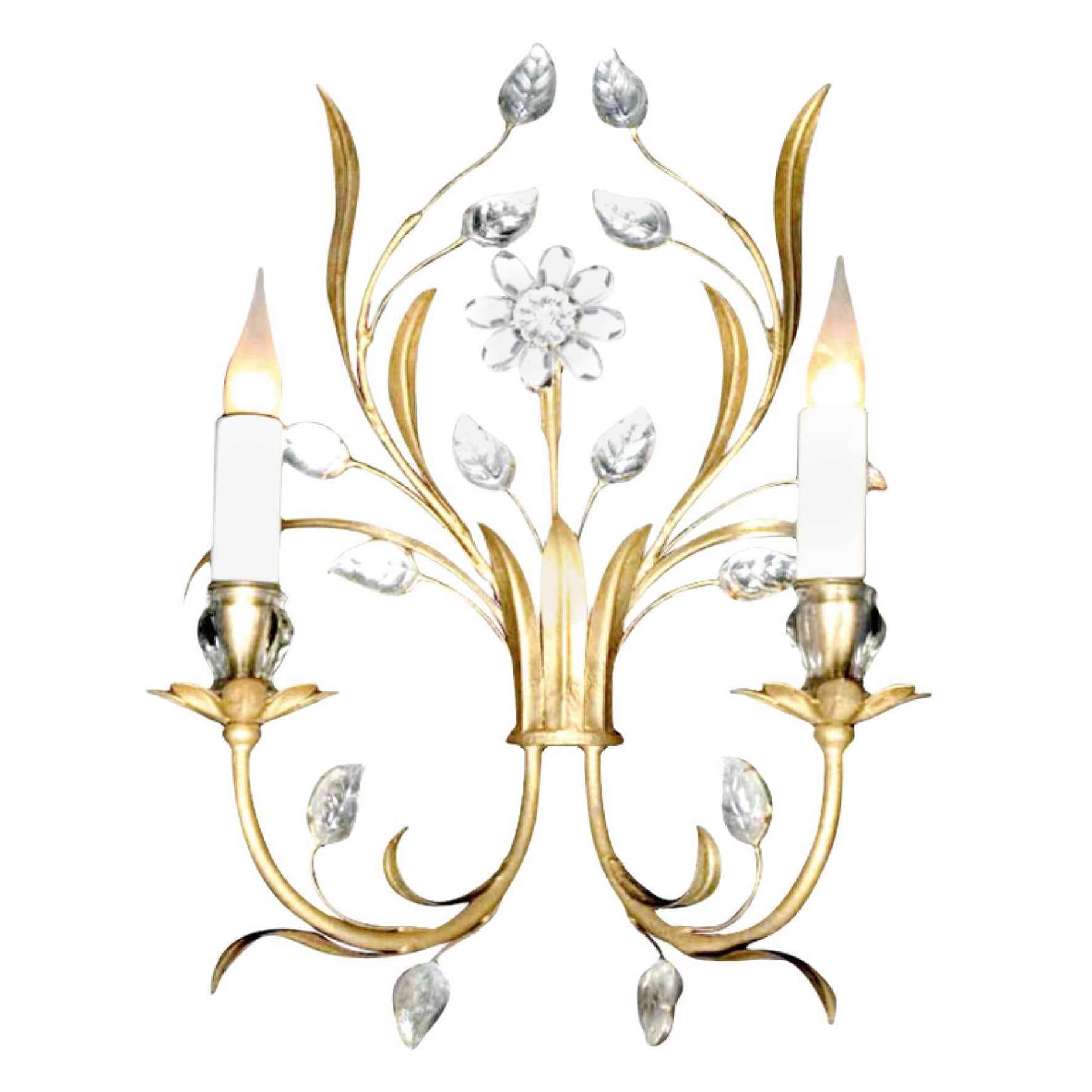 Certified Maison Bagues Sconce, Iron and Crystal 2 Lights #00167