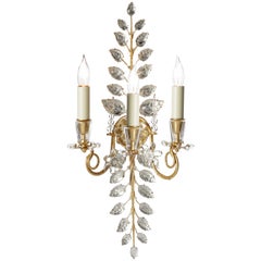 Certified Maison Bagues Sconce, Iron and Crystal 3 Lights #11170