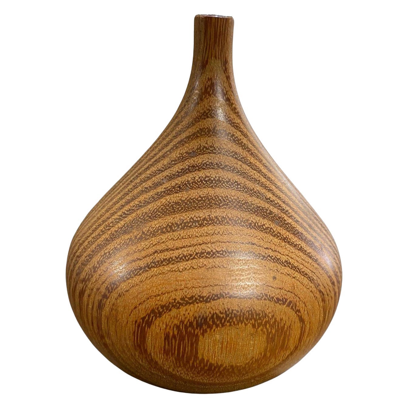 Rude Osolnik Signed MidCentury Modern Walnut Wood Turned Vessel Bud