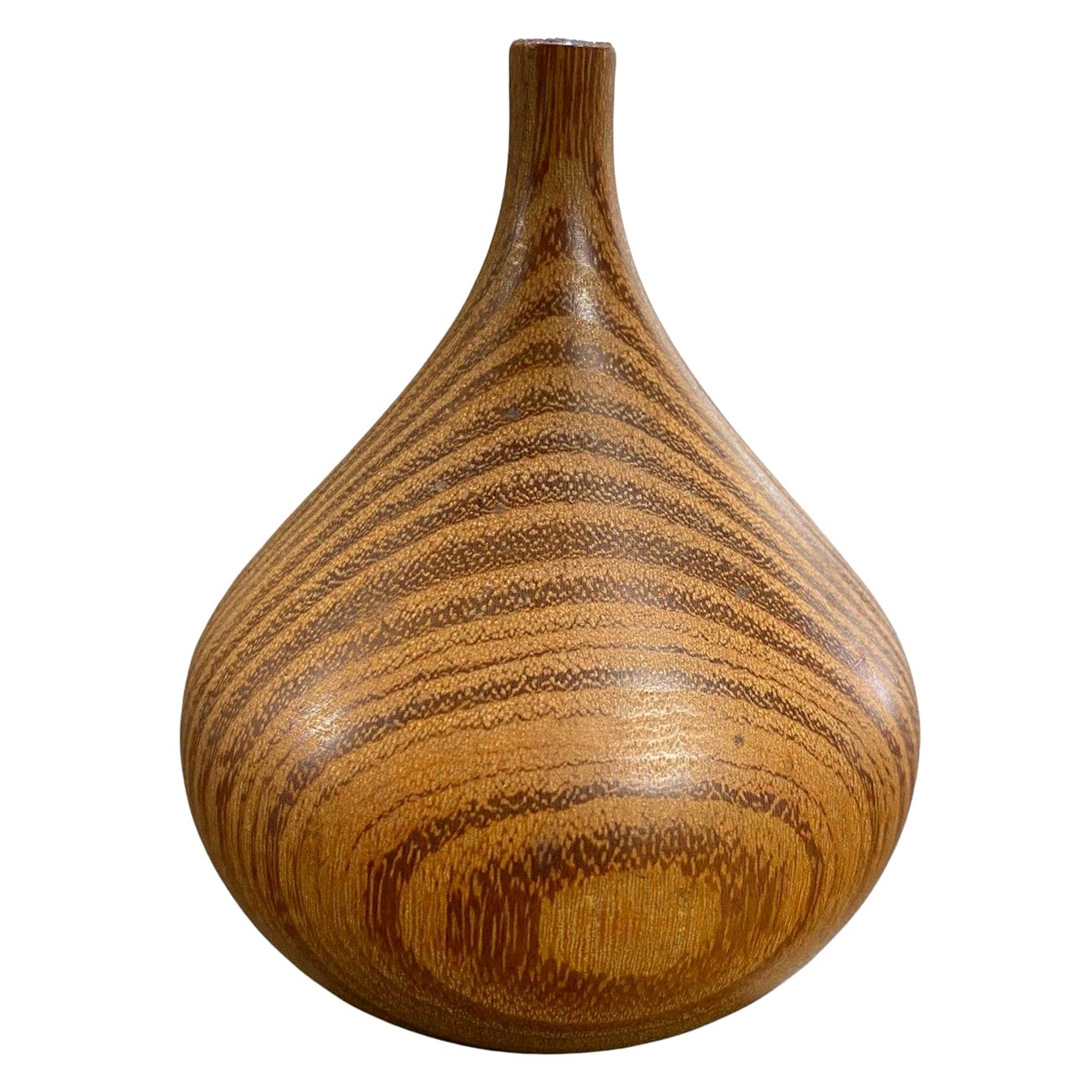 Rude Osolnik Signed Mid-Century Modern Locust Wood Turned Vessel Bud Weed Vase