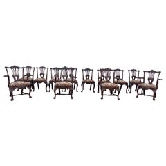 12 Irish 19th Century Georgian Dining Chairs with Labels