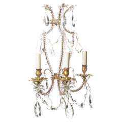 Certified Maison Bagues Sconce, Iron and Crystal 3 Lights #17852