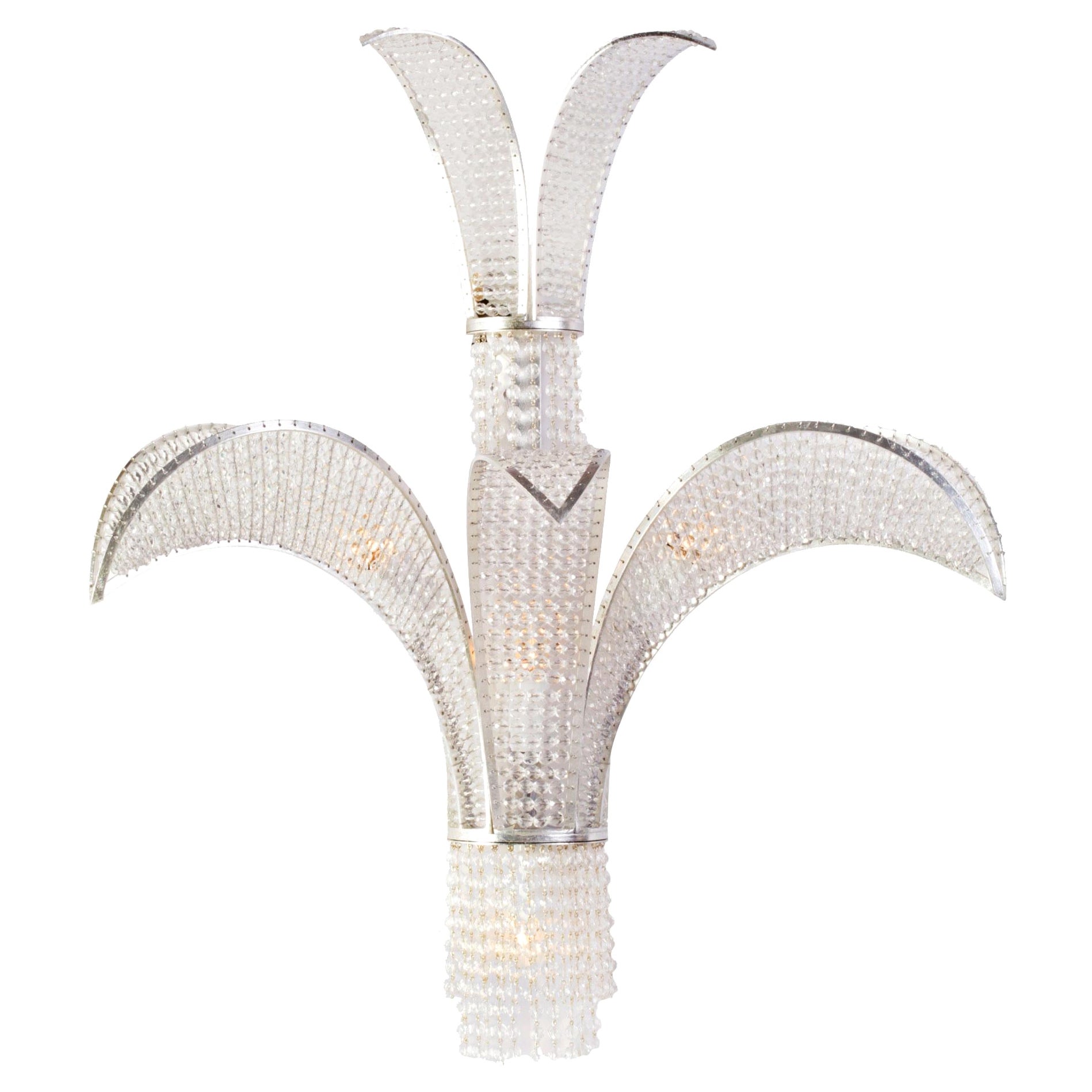 Certified Maison Bagues Sconce, Iron and Crystal 5 Lights #18086 For Sale