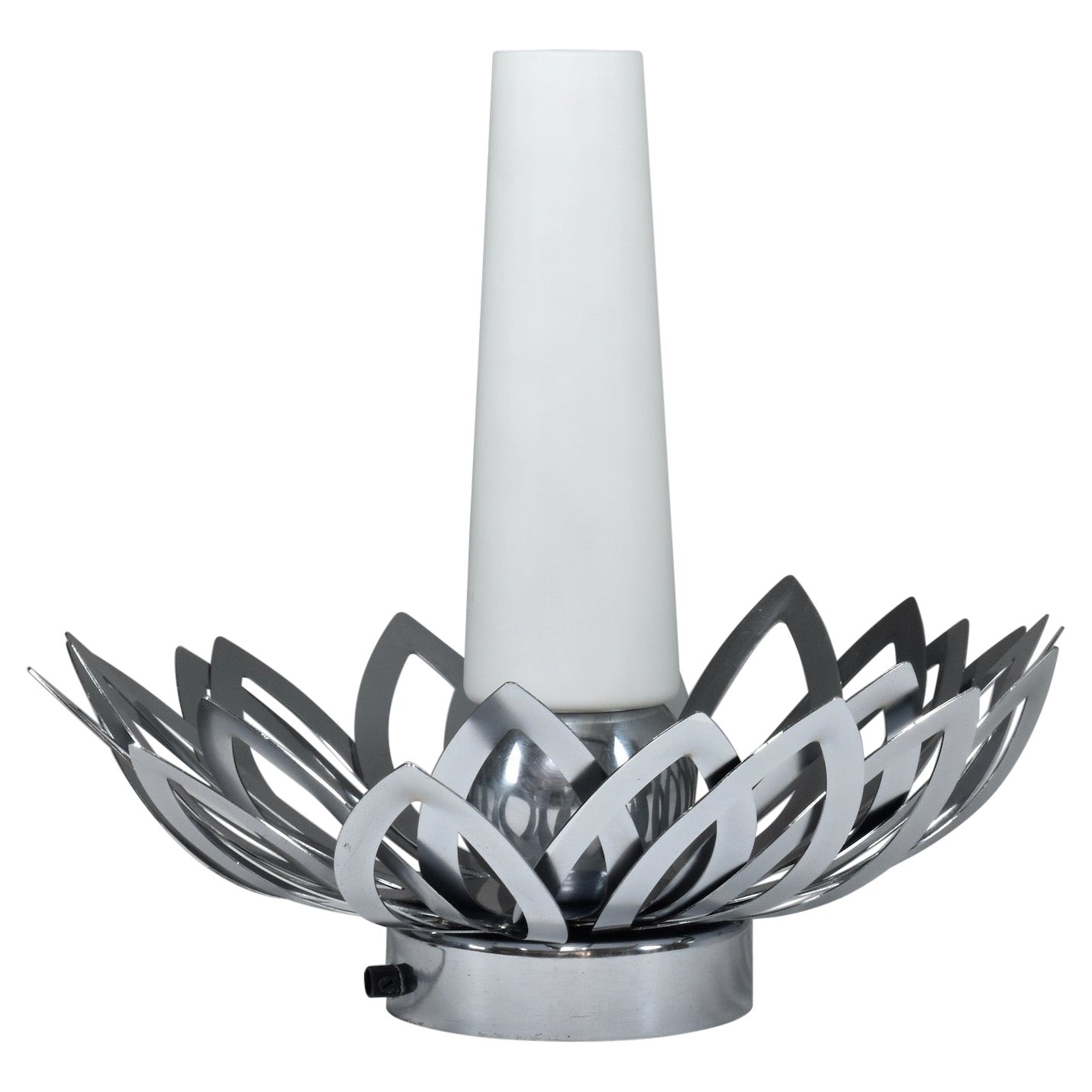 1970's Stainless Steel Flower Lamp by Jacqueline Trocmé For Sale