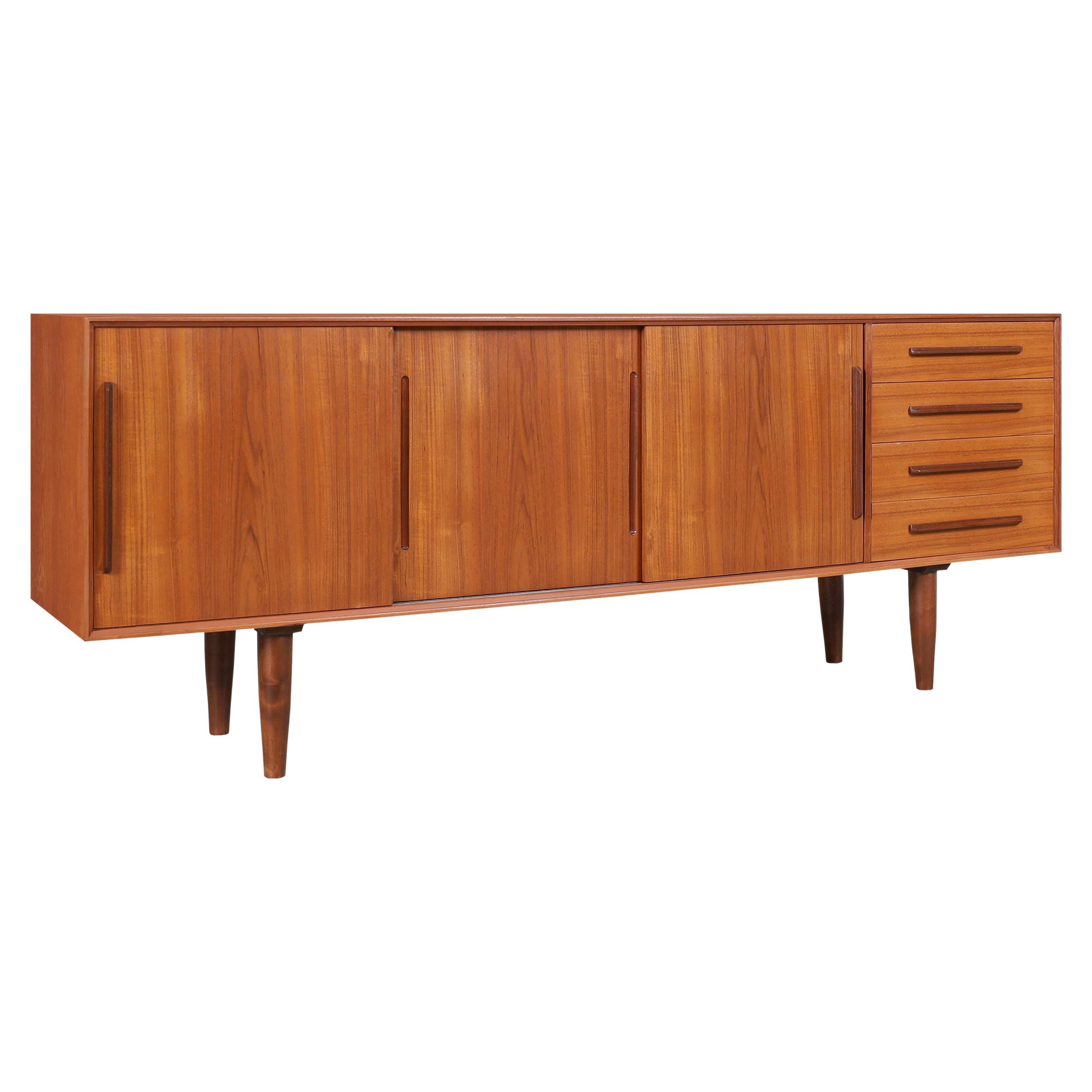 Scandinavian Design Teak Credenza with Hutch, Denmark at 1stDibs