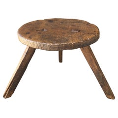Rustic Small Scale Side Table or Large Milking Stool
