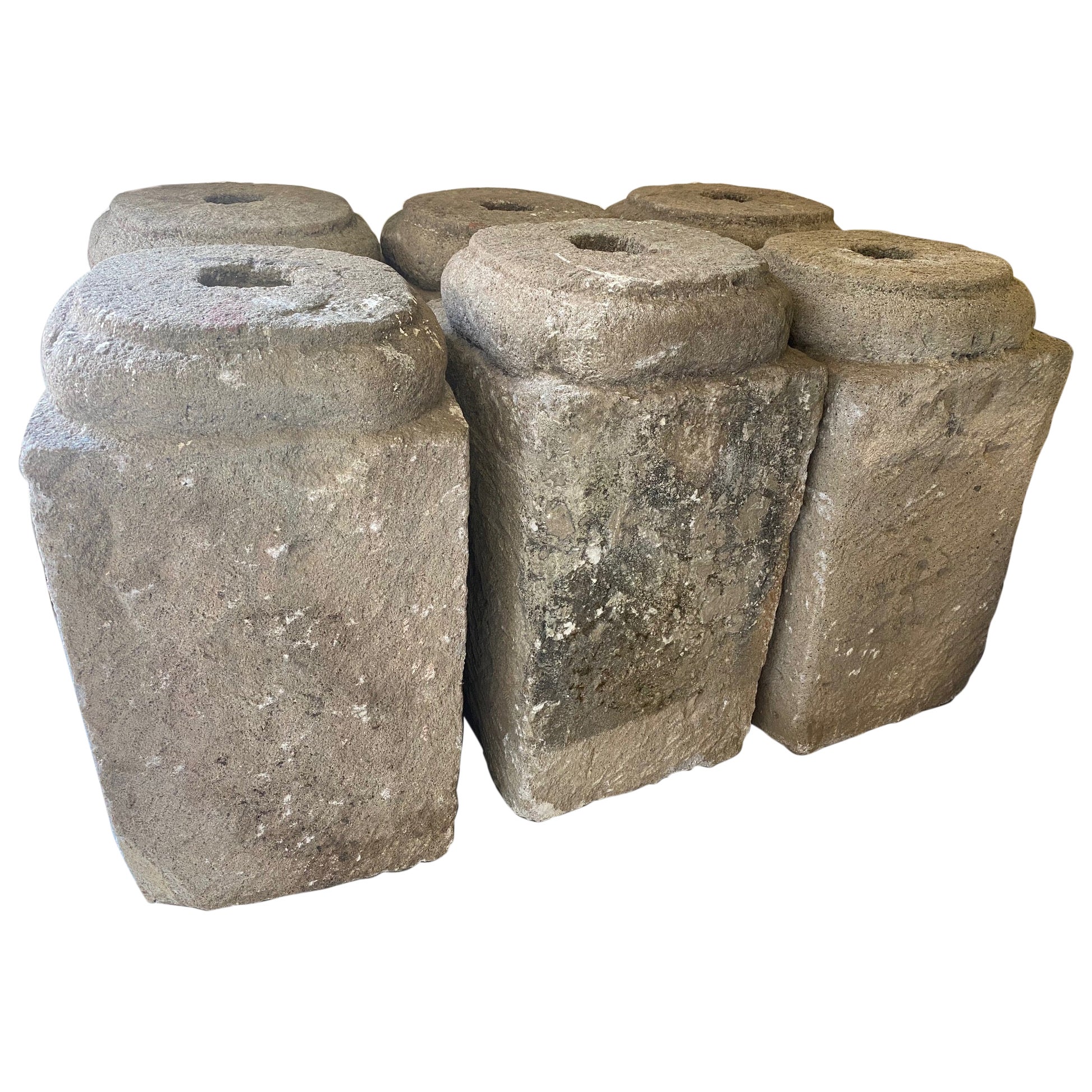 THREE AVAILABLE Large Scale 19th Century Stone Bases For Sale
