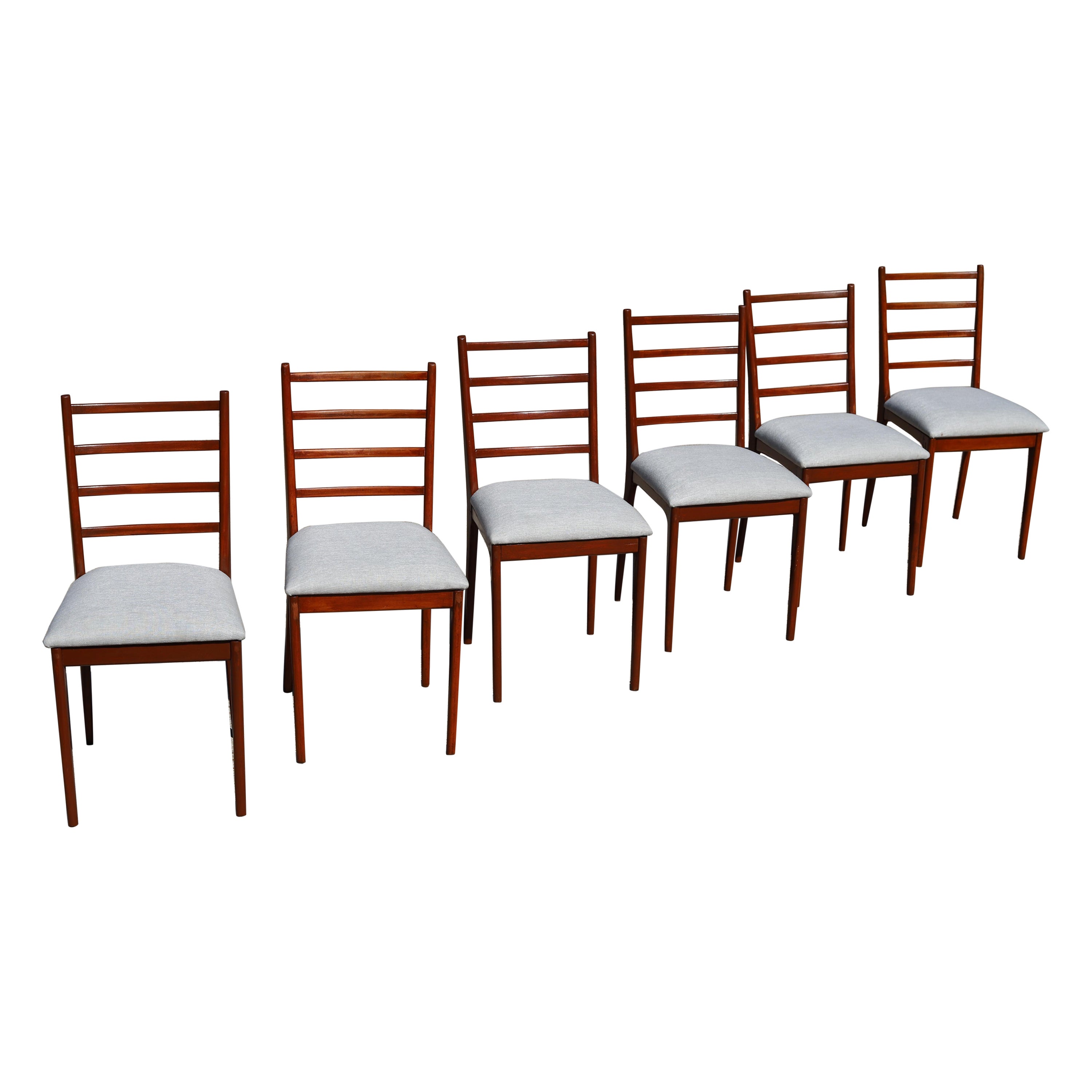 Set of Six Dining Chairs in Peroba Do Campo Hardwood, Giuseppe Scapinelli