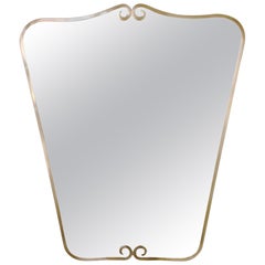 Italian Mid-Century Brass Mirror, circa 1950