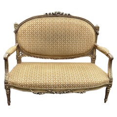 Movie Star Antique Parcel Gilt French Louis XVI Style French Loveseat
