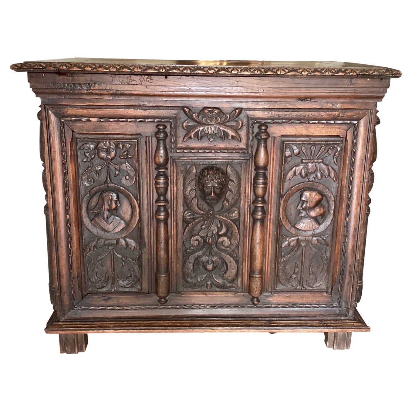 Amazing Highly Carved 19th Century French Trunk For Sale