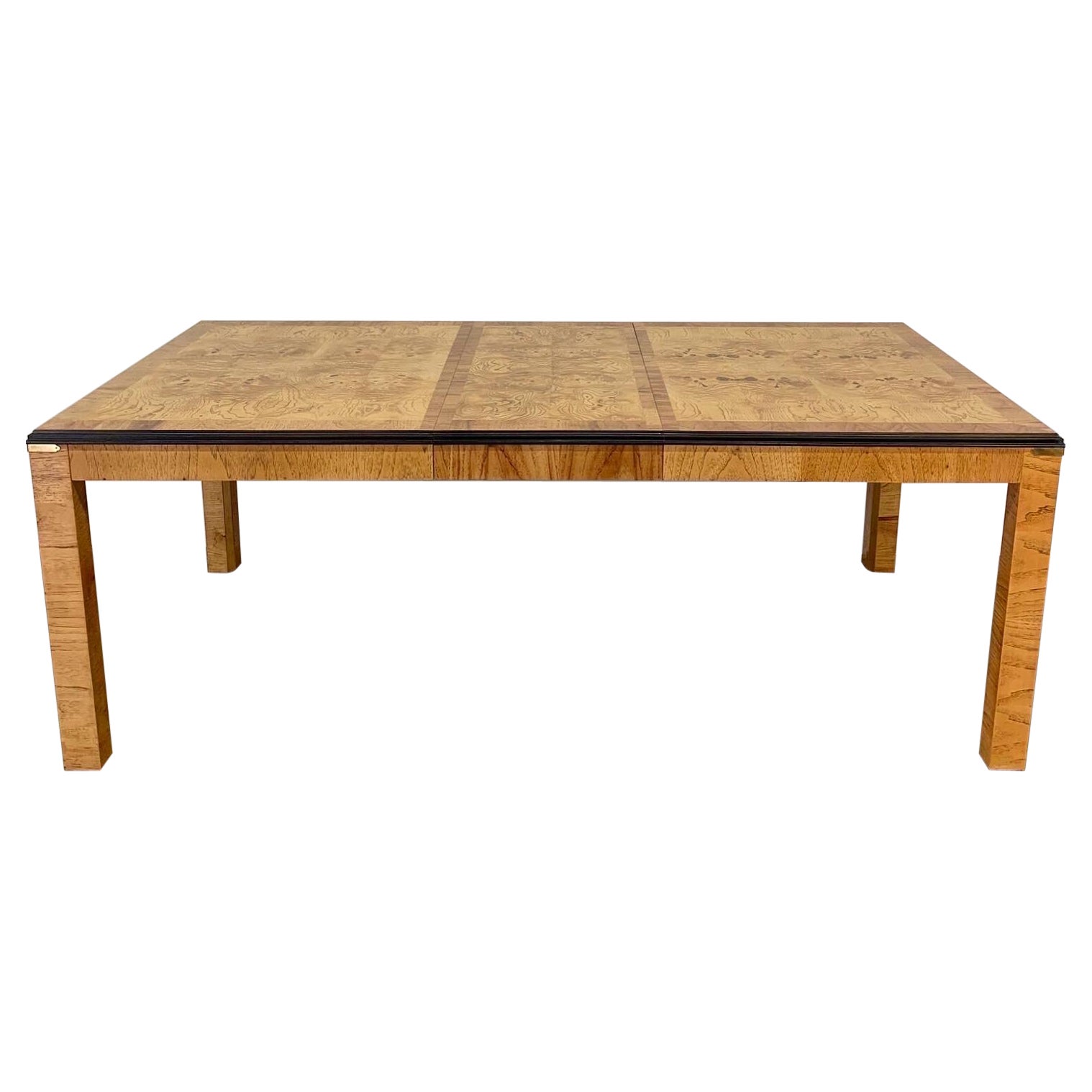 Monumental Modern Two Tone Burl Wood Rectangular Dining Table at 1stDibs